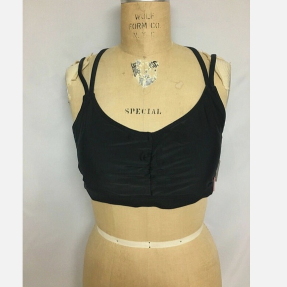 GO By GOSSIP Womens 2-in-1 Layered Swim Top Separates Black 103292 NWT $54 - Picture 1 of 9